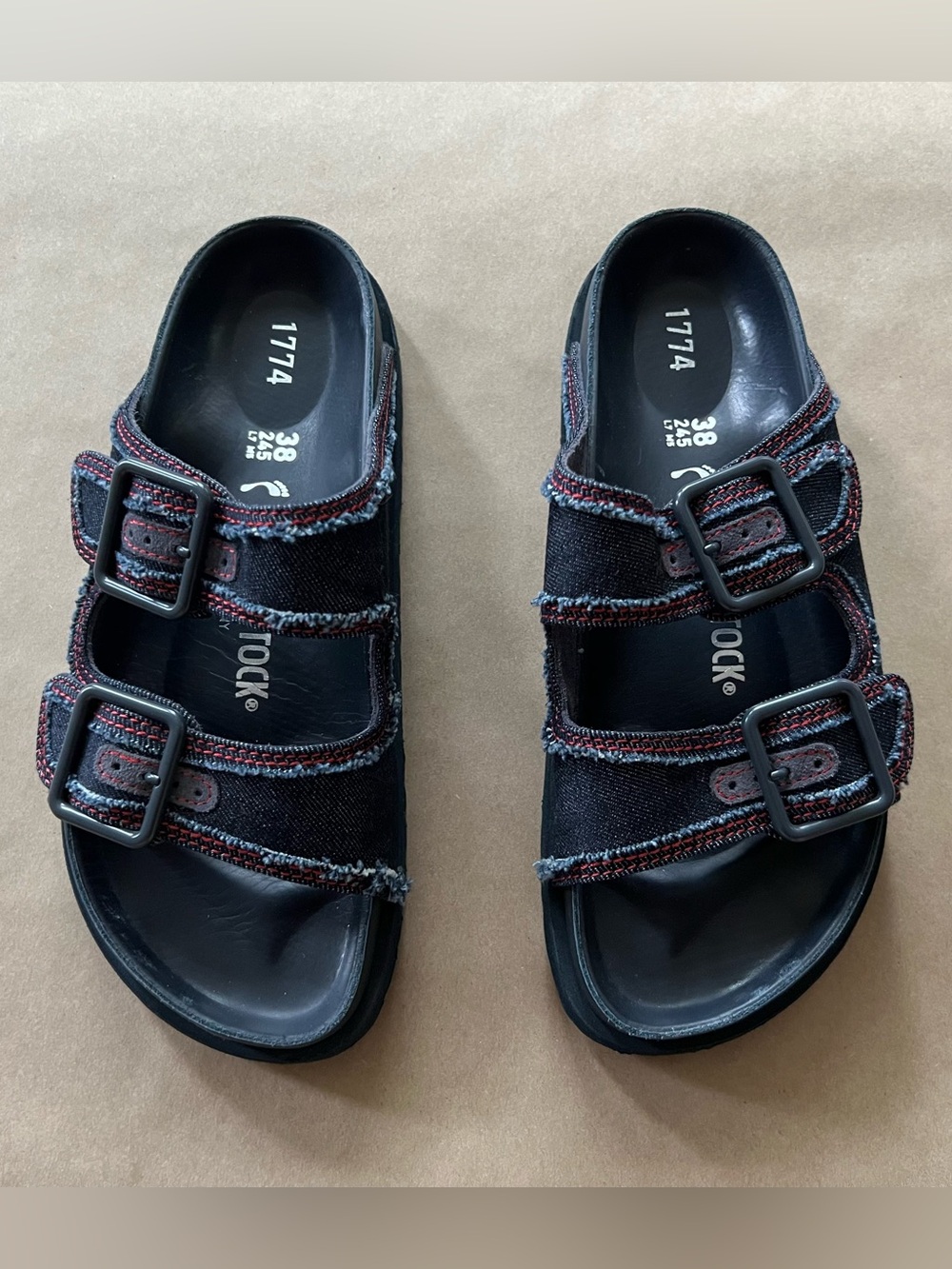 Birkenstock 1774 Arizona Denim Sandals - Picture 2 of 9